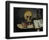 Skull and Candlestick, circa 1866-Paul Cézanne-Framed Giclee Print