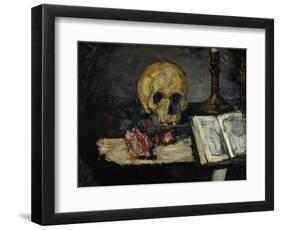 Skull and Candlestick, circa 1866-Paul Cézanne-Framed Giclee Print