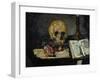 Skull and Candlestick, circa 1866-Paul Cézanne-Framed Premium Giclee Print