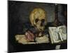 Skull and Candlestick, circa 1866-Paul Cézanne-Mounted Premium Giclee Print