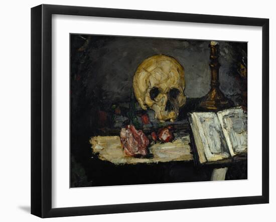 Skull and Candlestick, circa 1866-Paul Cézanne-Framed Giclee Print