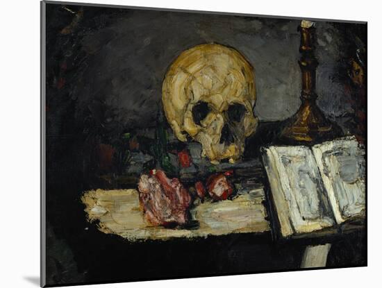 Skull and Candlestick, circa 1866-Paul Cézanne-Mounted Giclee Print