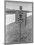 Skull and Crossbones Surrounded by the Words "Death Here" marking fatal car accident-Alfred Eisenstaedt-Mounted Photographic Print