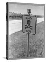 Skull and Crossbones Surrounded by the Words "Death Here" marking fatal car accident-Alfred Eisenstaedt-Stretched Canvas
