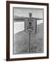 Skull and Crossbones Surrounded by the Words "Death Here" marking fatal car accident-Alfred Eisenstaedt-Framed Photographic Print
