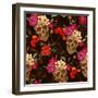 Skull and Flowers Background-depiano-Framed Art Print