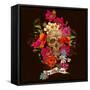 Skull and Flowers Day of the Dead-depiano-Framed Stretched Canvas