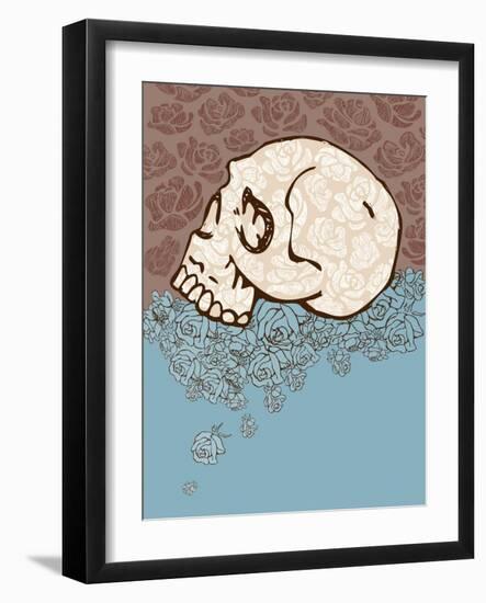 Skull and Roses-artplay-Framed Art Print