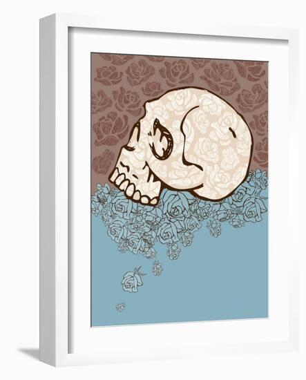 Skull and Roses-artplay-Framed Art Print