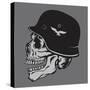 Skull Army Helmet Illustration, Typography, T-Shirt Graphics, Vectors-Syquallo-Stretched Canvas