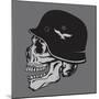 Skull Army Helmet Illustration, Typography, T-Shirt Graphics, Vectors-Syquallo-Mounted Art Print