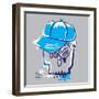 Skull Boy Illustration, Typography, T-Shirt Graphics-Syquallo-Framed Art Print