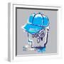 Skull Boy Illustration, Typography, T-Shirt Graphics-Syquallo-Framed Art Print