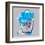 Skull Boy Illustration, Typography, T-Shirt Graphics-Syquallo-Framed Art Print