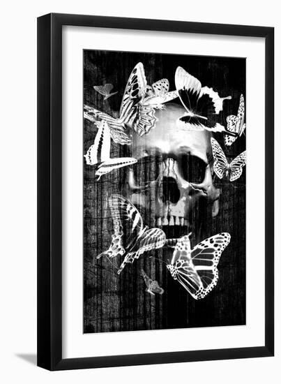 Skull Butterfly Crown-null-Framed Art Print