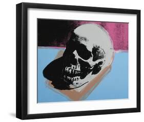 Skull, c.1976 (White on Blue and Pink)-Andy Warhol-Framed Giclee Print