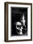 Skull Candle Black & White-null-Framed Premium Giclee Print