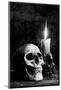 Skull Candle Black & White-null-Mounted Premium Giclee Print