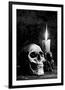 Skull Candle Black & White-null-Framed Premium Giclee Print