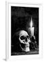 Skull Candle Black & White-null-Framed Premium Giclee Print