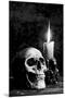 Skull Candle Black & White-null-Mounted Premium Giclee Print