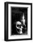 Skull Candle Black & White-null-Framed Art Print