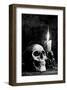 Skull Candle Black & White-null-Framed Art Print