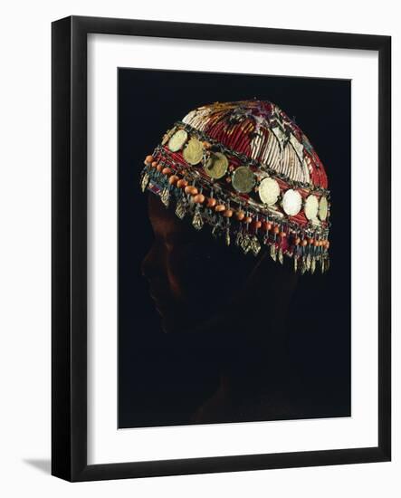 Skull Cap in Silver and Two Kopek Coins, Region of Khorezm, Uzbekistan-null-Framed Giclee Print