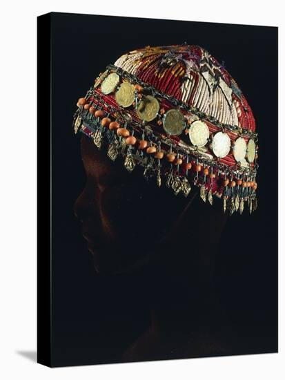 Skull Cap in Silver and Two Kopek Coins, Region of Khorezm, Uzbekistan-null-Stretched Canvas