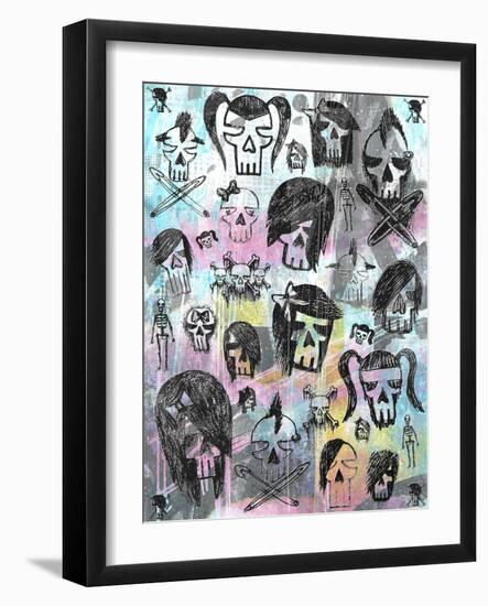 Skull Collage-Roseanne Jones-Framed Giclee Print