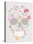 Skull From Flowers-cherry blossom girl-Stretched Canvas