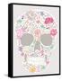 Skull From Flowers-cherry blossom girl-Framed Stretched Canvas