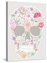 Skull From Flowers-cherry blossom girl-Stretched Canvas