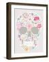 Skull From Flowers-cherry blossom girl-Framed Art Print