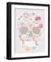 Skull From Flowers-cherry blossom girl-Framed Art Print