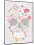 Skull From Flowers-cherry blossom girl-Mounted Art Print