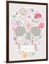 Skull From Flowers-cherry blossom girl-Framed Art Print