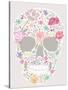 Skull From Flowers-cherry blossom girl-Stretched Canvas