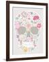 Skull From Flowers-cherry blossom girl-Framed Art Print