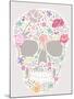 Skull From Flowers-cherry blossom girl-Mounted Art Print