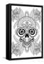 Skull in Flowers-null-Framed Stretched Canvas