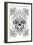 Skull in Flowers-null-Framed Art Print