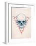 Skull in Triangle No. 2-Balazs Solti-Framed Art Print