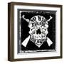 Skull Man Stop War Logo Emblem T Shirt Graphic Design-emeget-Framed Art Print