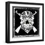 Skull Man Stop War Logo Emblem T Shirt Graphic Design-emeget-Framed Art Print