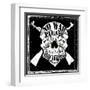 Skull Man Stop War Logo Emblem T Shirt Graphic Design-emeget-Framed Art Print