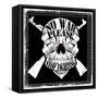 Skull Man Stop War Logo Emblem T Shirt Graphic Design-emeget-Framed Stretched Canvas