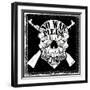 Skull Man Stop War Logo Emblem T Shirt Graphic Design-emeget-Framed Art Print