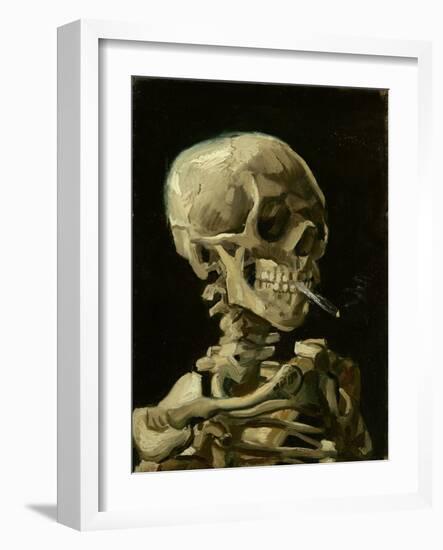 Skull of a Skeleton with Burning Cigarette, C.1886 (Oil on Canvas)-Vincent van Gogh-Framed Giclee Print