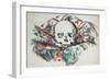 Skull on a Curtain, Circa 1902-1906-Joseph Bail-Framed Giclee Print